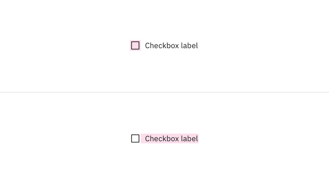 Click targets for checkbox. Click targets for checkbox.