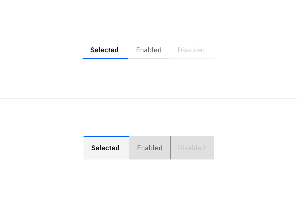 Tab states Tab states